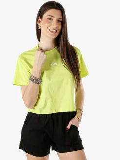 Pyrex T-shirt cropped da donna con logo - mela