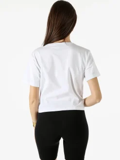 Pyrex T-shirt cropped da donna con logo - bianco