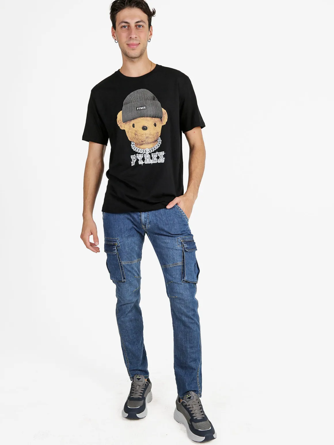 Pyrex T-shirt da uomo in cotone - nero