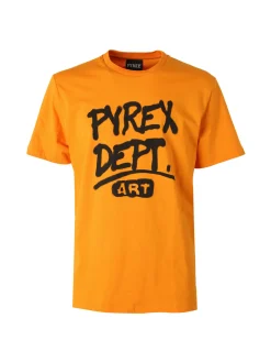 Pyrex T-shirt da uomo in cotone con logo - arancione