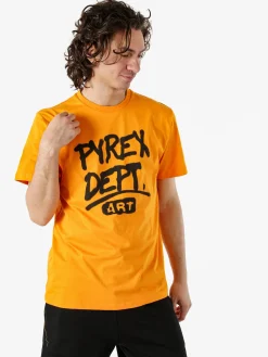 Pyrex T-shirt da uomo in cotone con logo - arancione