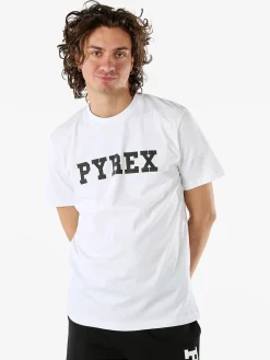 Pyrex T-shirt da uomo in cotone con logo - bianco