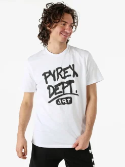 Pyrex T-shirt da uomo in cotone con logo - arancione
