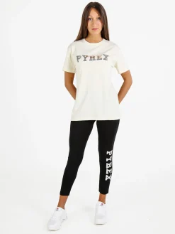 Pyrex T-shirt donna in cotone con logo - panna