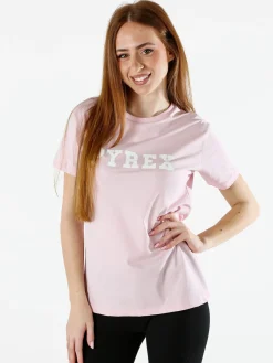 Pyrex T-shirt donna in cotone con logo - rosa