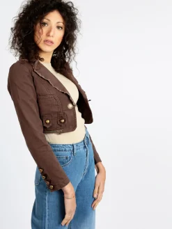Quadrifoglio Blazer corto da donna in cotone