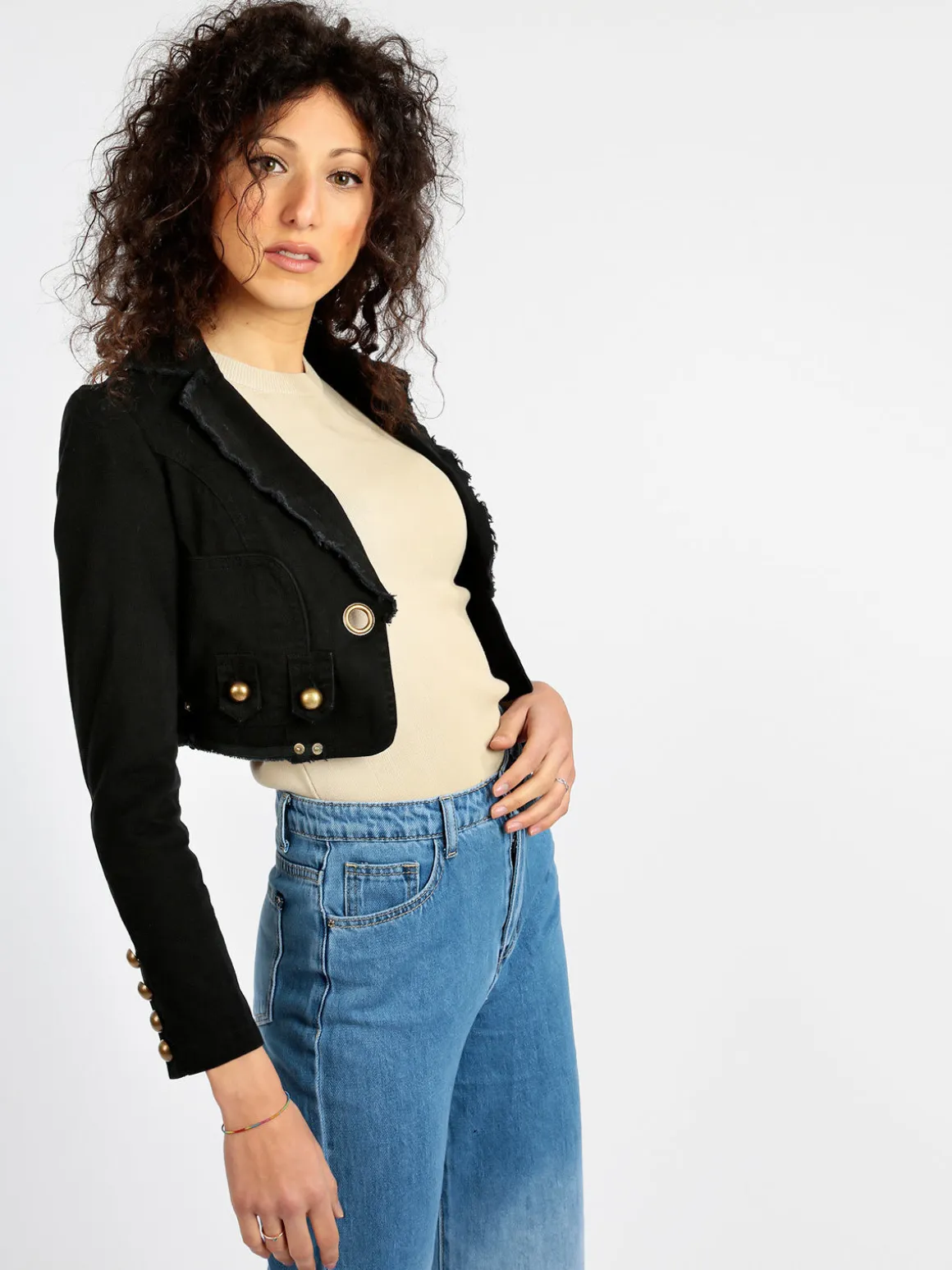 Quadrifoglio Blazer corto da donna in cotone