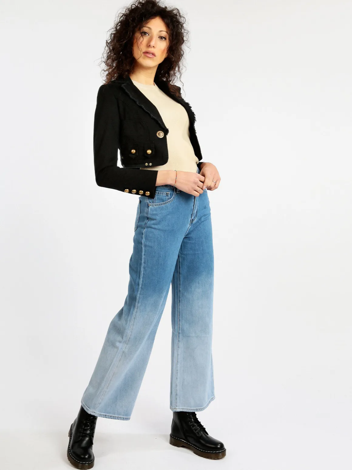 Quadrifoglio Blazer corto da donna in cotone