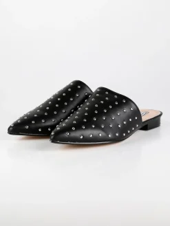 Queen Helena Sabot neri in ecopelle con borchie