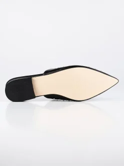Queen Helena Sabot neri in ecopelle con borchie
