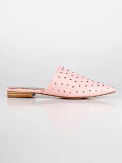 Queen Helena Sabot rosa in ecopelle con borchie