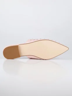 Queen Helena Sabot rosa in ecopelle con borchie