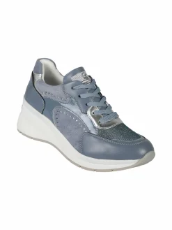 Queen Helena Sneakers donna stringate con zeppa