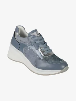 Queen Helena Sneakers donna stringate con zeppa