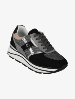 Queen Helena Sneakers donna scamosciate con platform