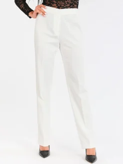 Radaus Pantaloni classici da donna a gamba dritta - bianco
