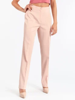 Radaus Pantaloni classici da donna a gamba dritta - rosa