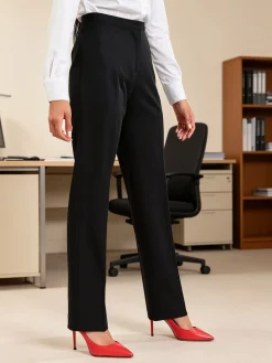 Radaus Pantaloni classici da donna a gamba dritta - blu scuro