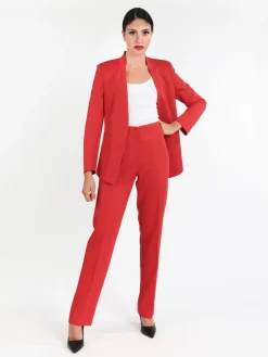 Radaus Pantaloni classici da donna a gamba dritta - rosso