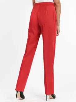 Radaus Pantaloni classici da donna a gamba dritta - rosso
