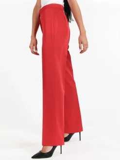 Radaus Pantaloni classici da donna a gamba dritta - rosso