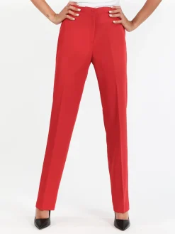 Radaus Pantaloni classici da donna a gamba dritta - rosso