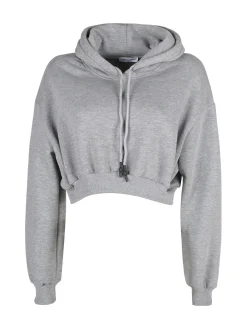 Raggi Lunari Felpa crop da donna con cappuccio