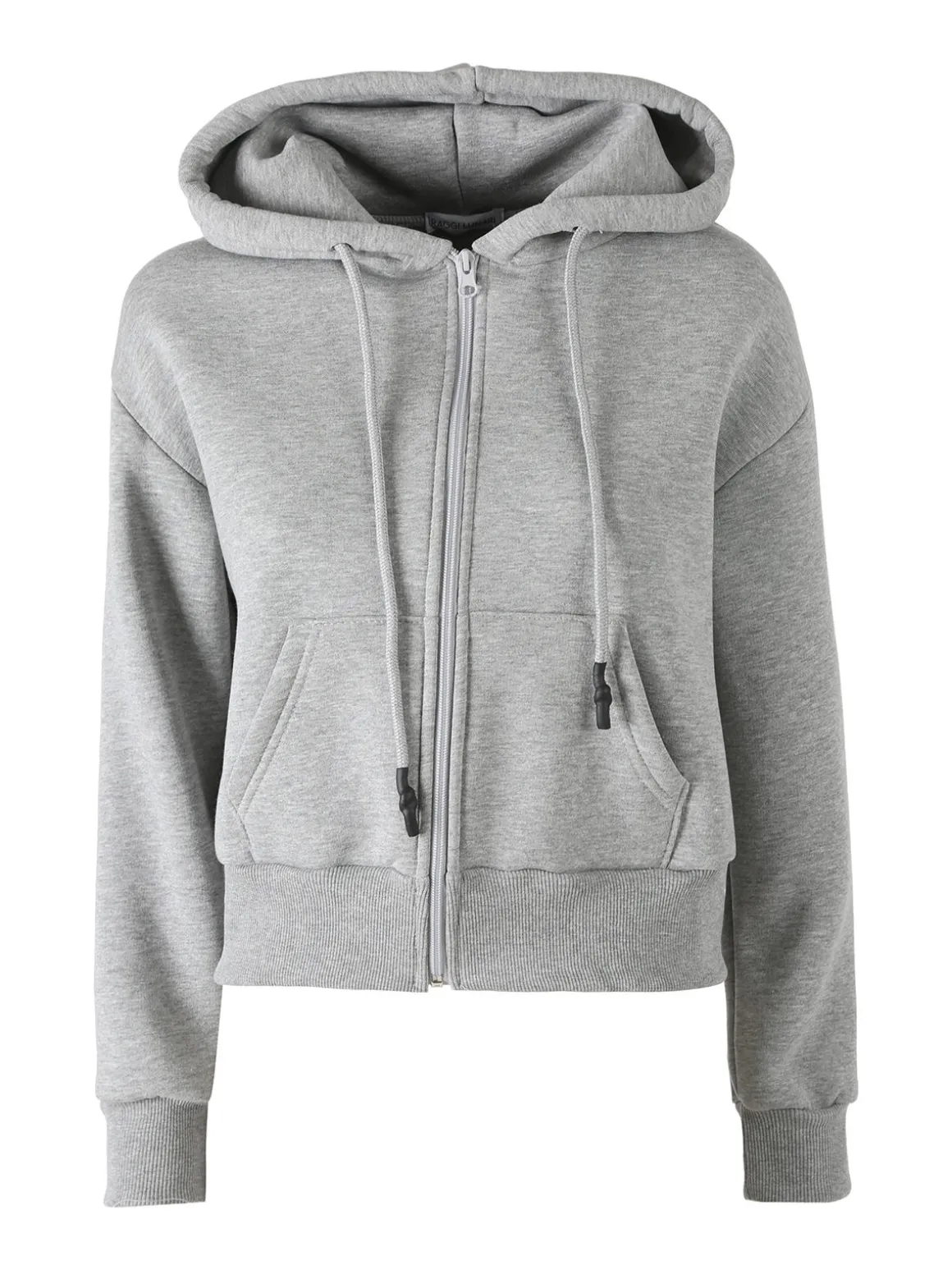 Raggi Lunari Felpa donna pesante con cappuccio e zip - grigio