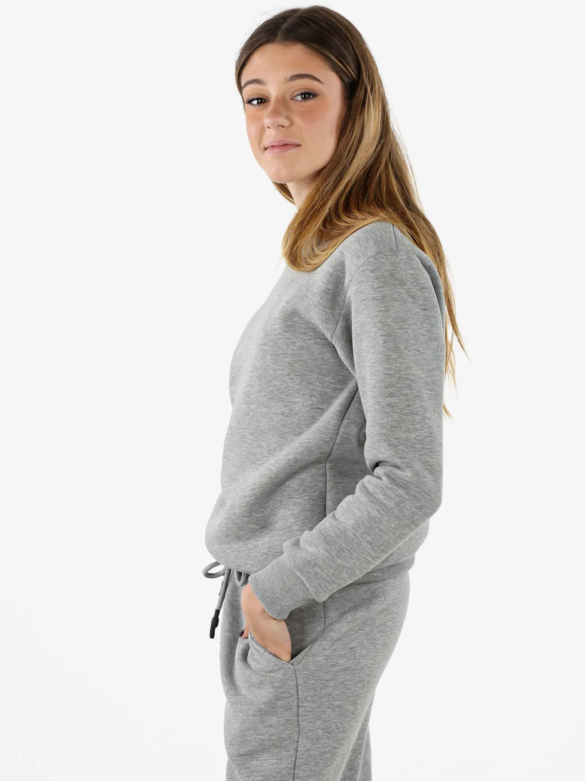Raggi Lunari Felpa girocollo pesante da donna - grigio