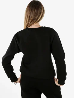 Raggi Lunari Felpa girocollo pesante da donna - nero