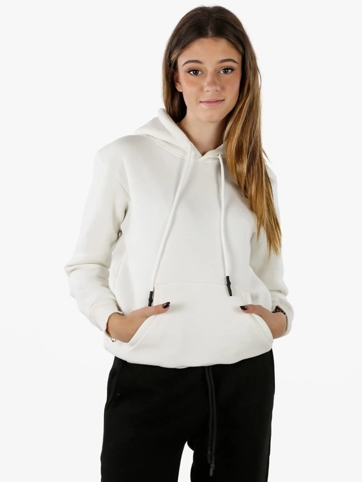 Raggi Lunari Felpa pesante da donna con cappuccio - bianco