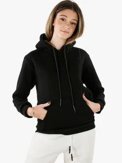 Raggi Lunari Felpa pesante da donna con cappuccio - nero