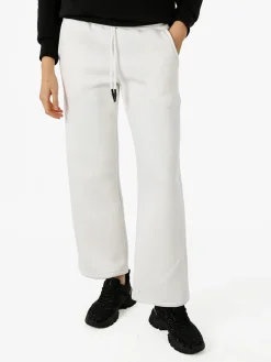 Raggi Lunari Pantaloni da donna in felpa a gamba larga con coulisse - bianco
