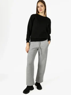 Raggi Lunari Pantaloni da donna in felpa a gamba larga con coulisse - grigio