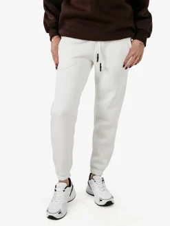 Raggi Lunari Pantaloni tuta da donna felpati con coulisse - bianco