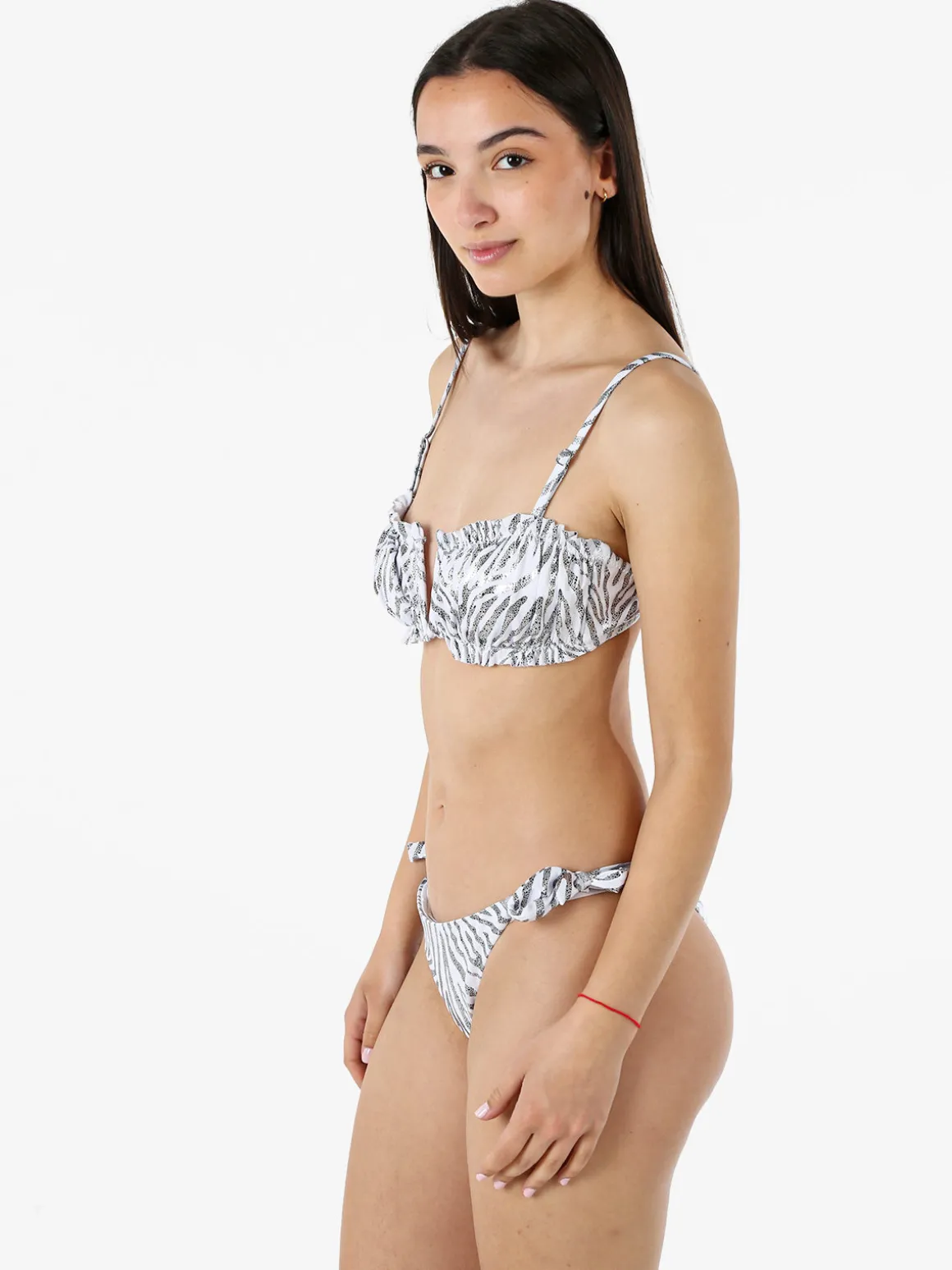 Rai7 Bikini donna zebrato con reggiseno a fascia e slip con laccetti - mela