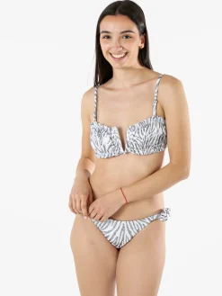 Rai7 Bikini donna zebrato con reggiseno a fascia e slip con laccetti - mela