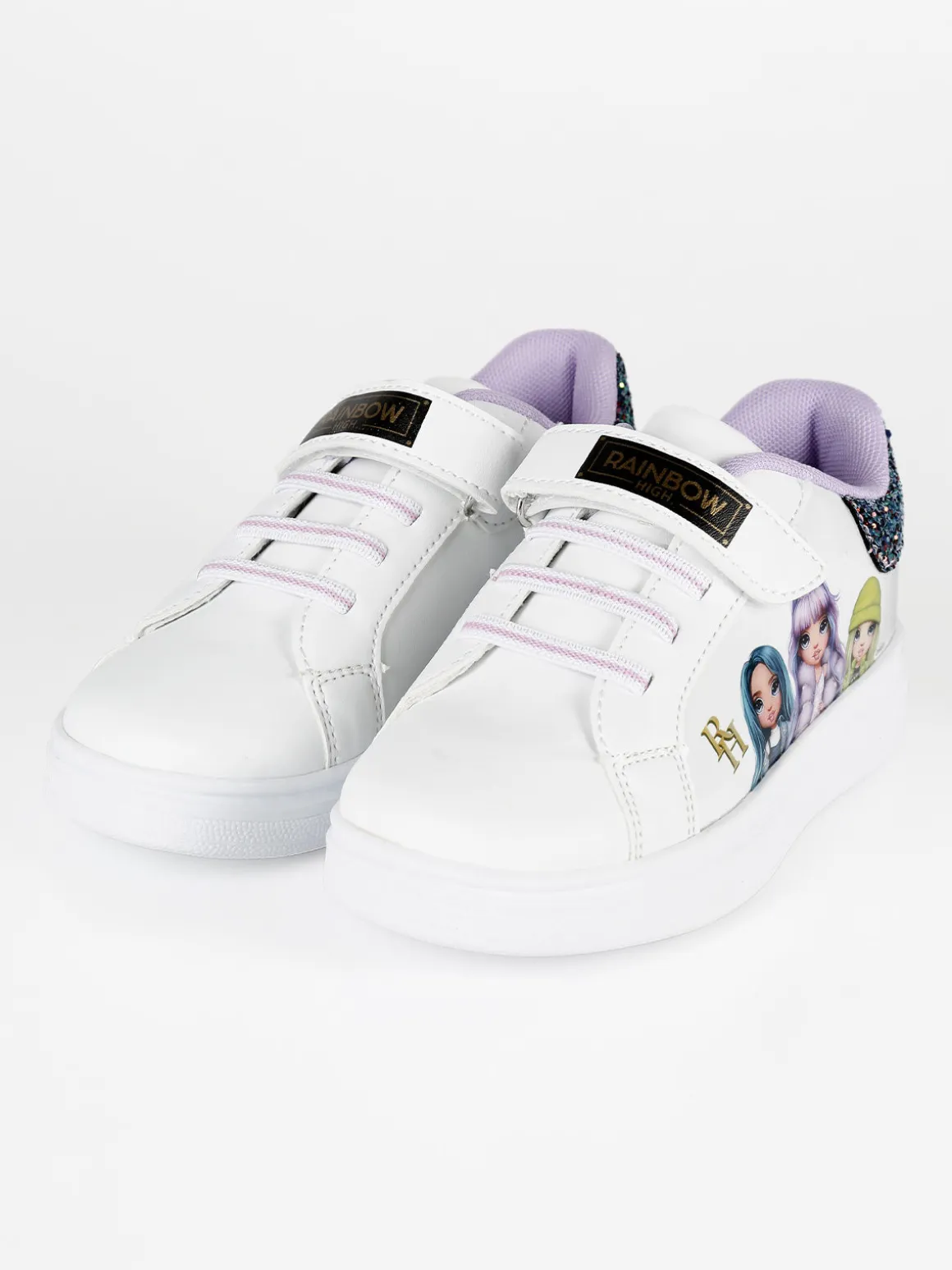 Rainbow Sneakers bambina in ecopelle con strappo
