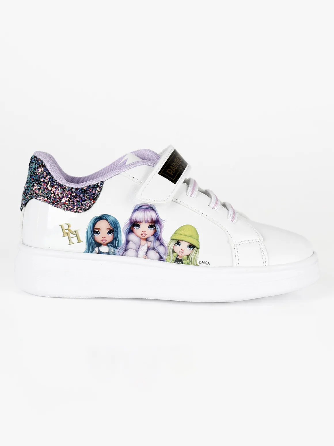 Rainbow Sneakers bambina in ecopelle con strappo