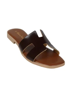 Rebecca - Made In Italy Ciabatte basse da donna con fascia in pelle