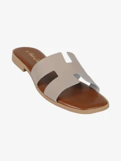 Rebecca - Made In Italy Ciabatte basse da donna con fascia in pelle