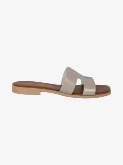Rebecca - Made In Italy Ciabatte basse da donna con fascia in pelle