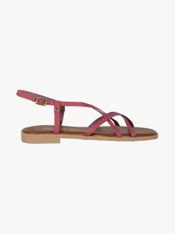 Rebecca - Made In Italy Sandali bassi in pelle da donna con fascette incrociate