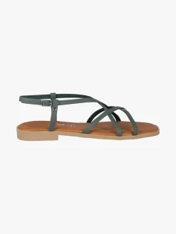 Rebecca - Made In Italy Sandali bassi in pelle da donna con fascette incrociate