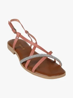 Rebecca - Made In Italy Sandali bassi in pelle da donna con strass