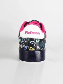 Refresh Sneakers basse donna in ecopelle con stampa disegni
