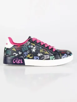 Refresh Sneakers basse donna in ecopelle con stampa disegni