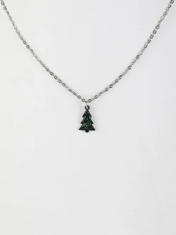 Rejena Collana sottile da donna con charm albero di Natale