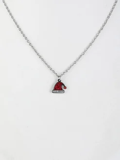 Rejena Collana sottile da donna con charm cappello di Natale