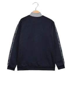 Renato Balestra Felpa pesante da ragazzo full zip con strisce sulle maniche